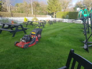 Pub garden lawn mowing